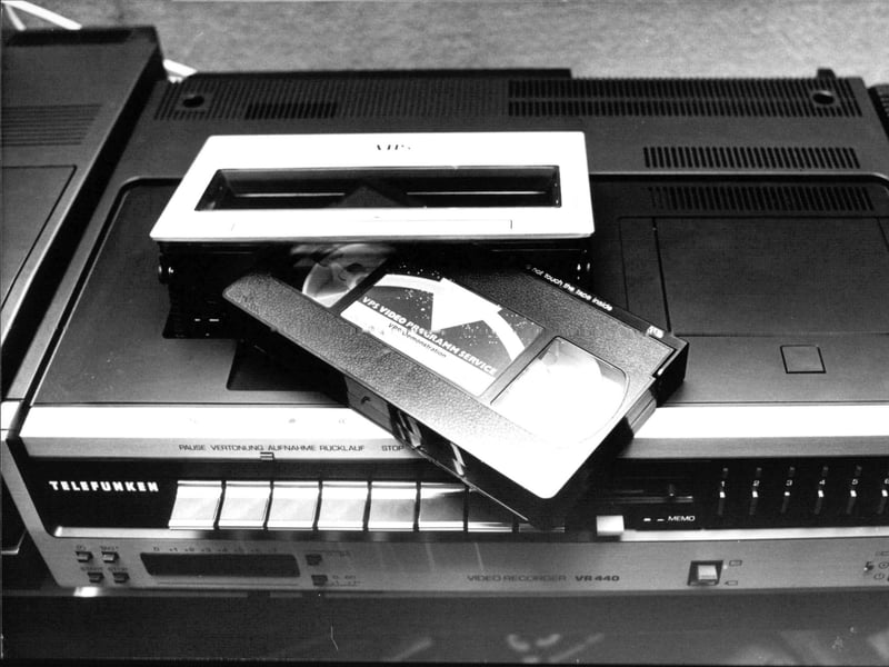 VHS (Video Home System) video recorders were first launched in 1976 by JVC. They sparked a boom in home video viewing, leading to a decline in cinema audiences. They also enabled TV viewers to record their favourite shows to watch at their leisure, meaning they were no longer slaves to the television schedule.