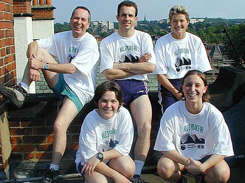 Some of the team from Harrogate Ladies' College scaling the Three Peaks in June 1999. Pictured, back row from left, are Peter Coates, catering manager; Damian Chubb, head of biology and Nicky Butters, head of PE. Front row, from left, are Rebecca Drummond and Rosie Adams.
