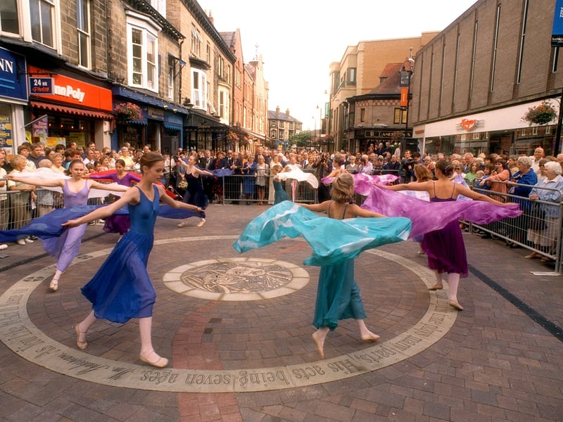 Dancers from the Lynton Academy of Dance at the opening of Oxford Street in August 1999.