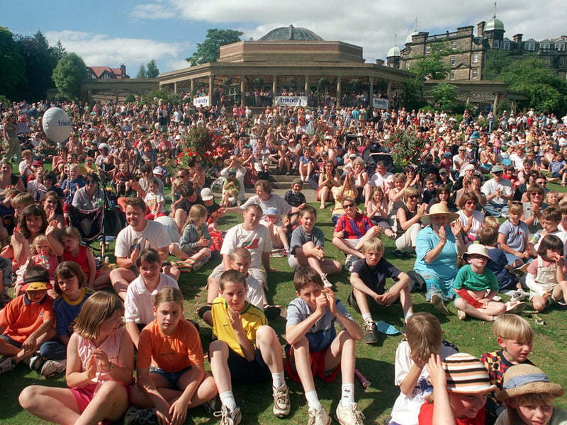 Huge rowds at Harrogate International Festival's Fiesta at Valley Gardens in July 1999.