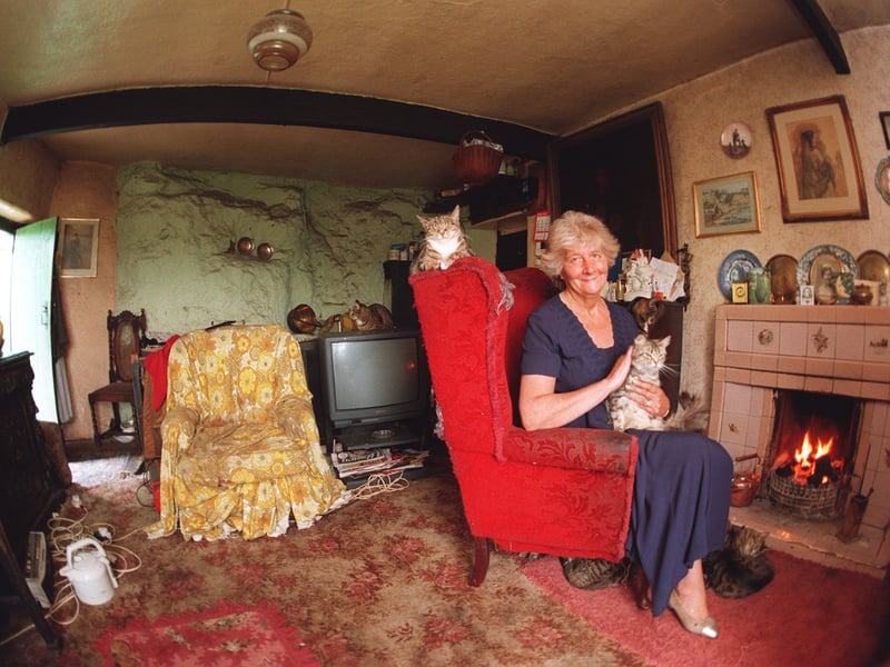 Nancy Buckle who lived in the town's Rock House pictured in December 1995.