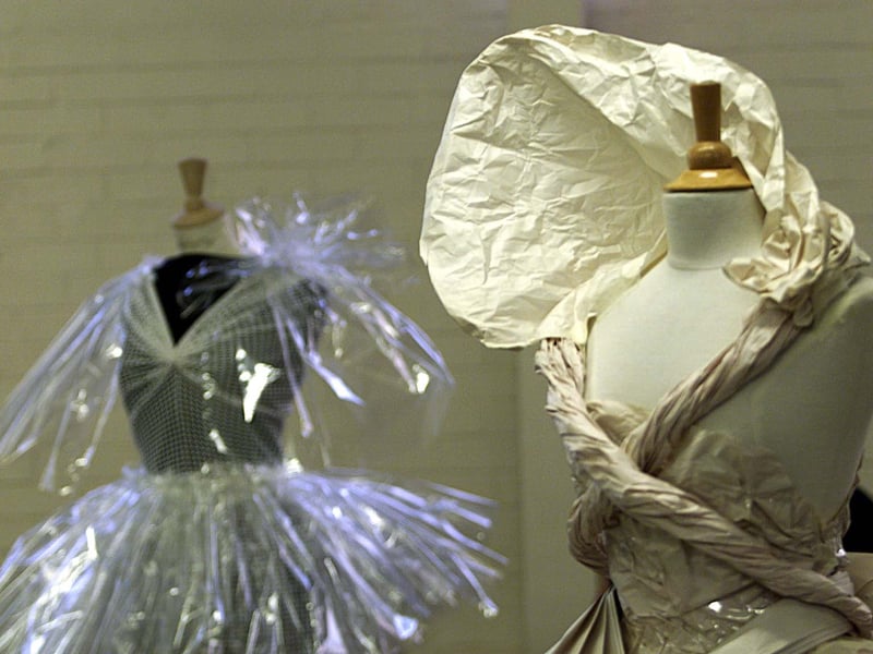 April 1999 and pictured are two of the designs created by students from the Harrogate College of Art for a Millennium competition run by Nidd Vale Motors. The students were asked to create a design by using only the items provided by the car company.