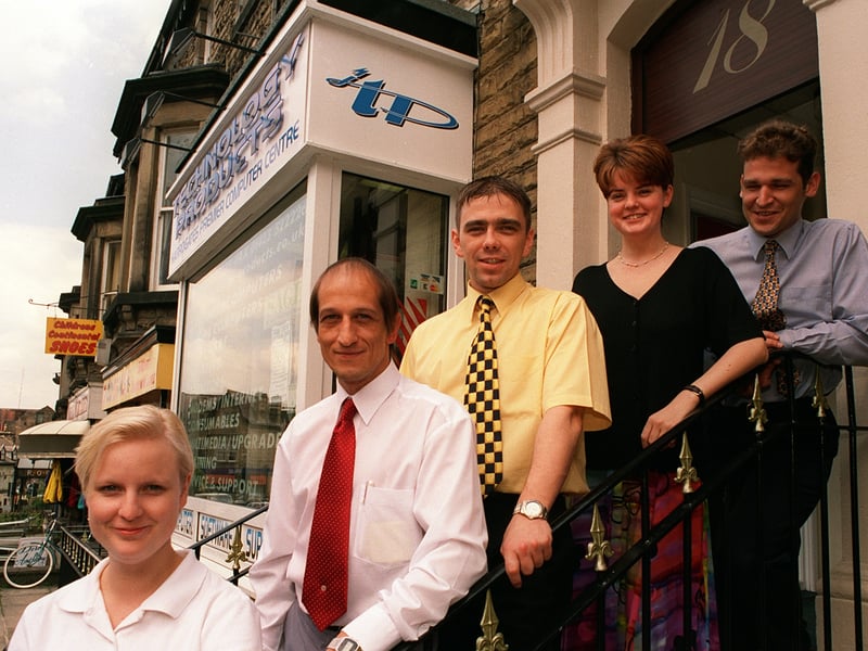 Staff members of Technology Products in June 1999. The firm had enjoyed a 62 percent increase in turnover. Pictured, from left, are Lindsey Roberts, Mark Smith, Brendan Sands, Nicola Wignall and Simon Blayney.