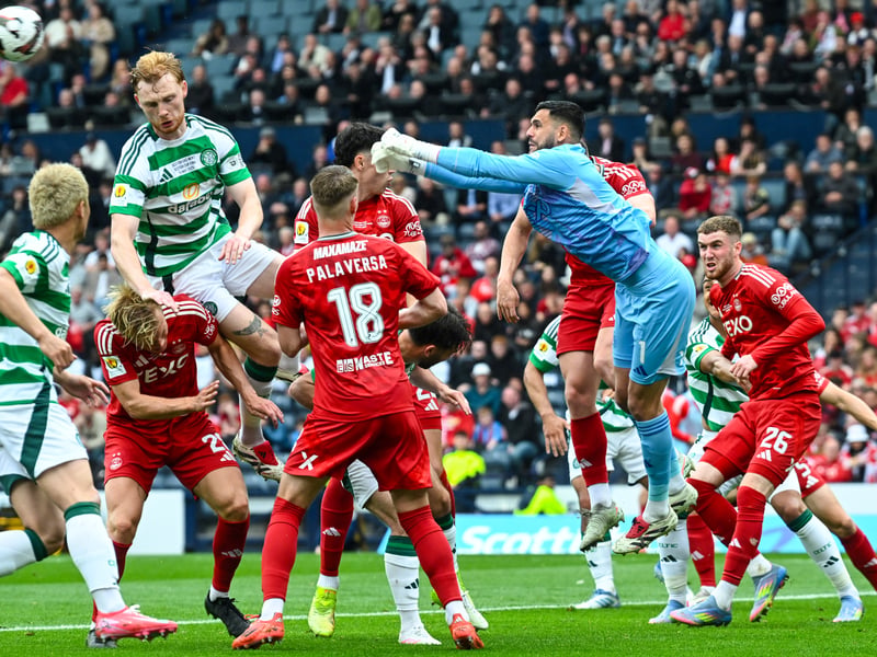 A new legend is born with the Bulgarian set to go down in Aberdeen folklore alongside 1990 cup final hero Theo Snelders. He kept his team's cup hopes alive with a terrific one-on-one save to deny Daizen Maeda in stoppage time at the end of regulation time before saving two penalties in the shoot-out to win the cup for his side - 9