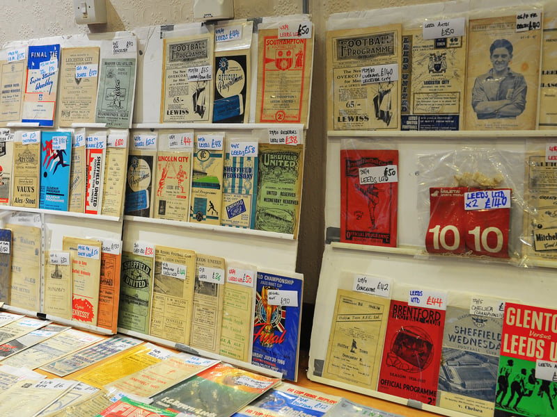 A wide range of programmes and memorabilia from Leeds United and other teams across Yorkshire available.