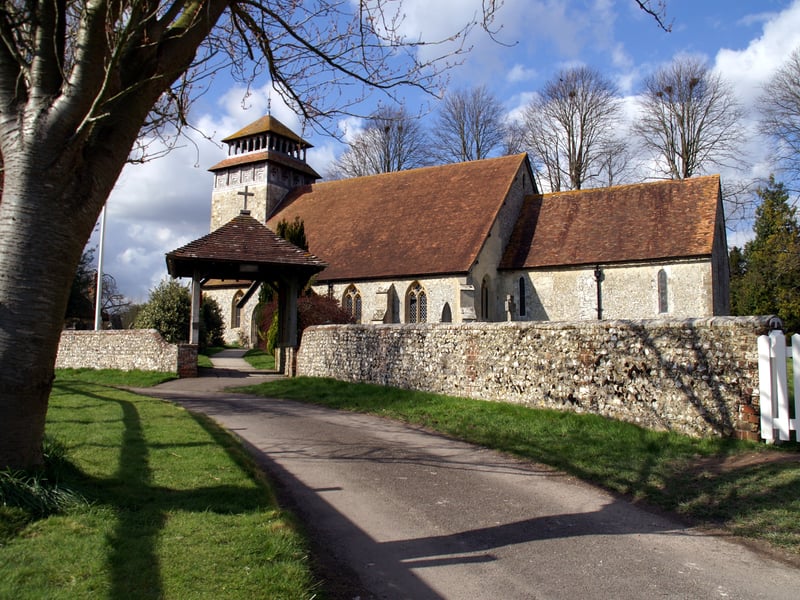 Meonstoke in the South Downs  is pronounced "Mee-on-stoke"	but is mispronounced as "Mee-own-stoke". Menestoche is mentioned in the Domesday Book of 1086, with 28 heads of families listed, suggesting a possible population of 140. In the 13th century, Meonstoke was granted a weekly market, suggesting the importance of the village at the time.