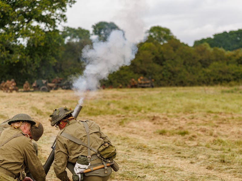Pictured: Solders during the main battle with many loud gunfire and explosions 
Picture: Marcin Jedrysiak