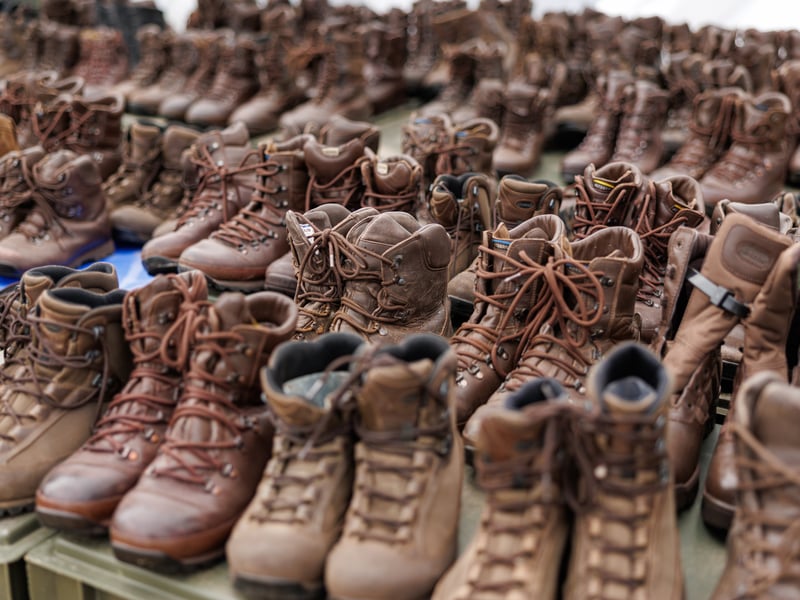 Pictured: at some stalls you could buy soldier's boots
Picture: Marcin Jedrysiak