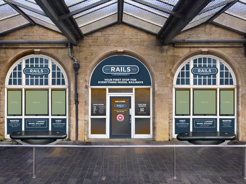 The internationally famous Rails Of Sheffield model train shop has applied to set up a new store at none other than Sheffield Railway Station, with the installation of heating, wall partitions and digital displays. Image by Rails of Sheffield.
- https://planningapps.sheffield.gov.uk/online-applications/applicationDetails.do?activeTab=documents&keyVal=SW7MA5NY0M900