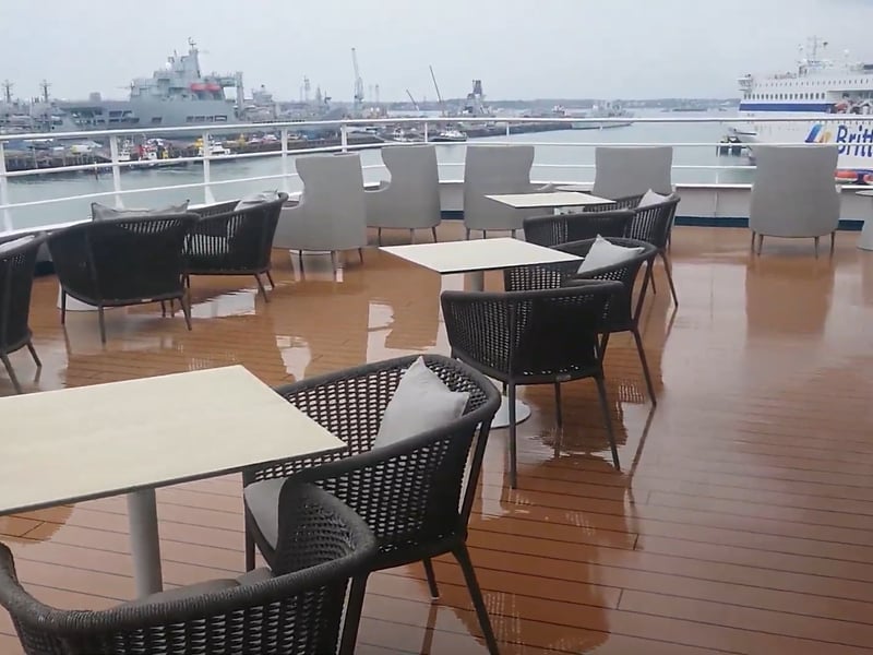 One of the many decking areas