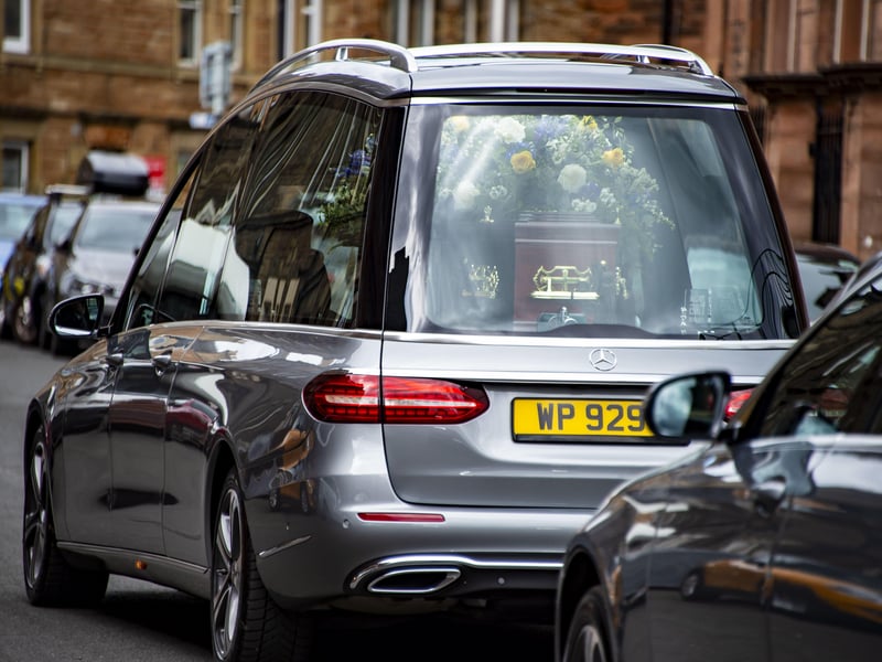 The procession passed by Easter Road Stadium.