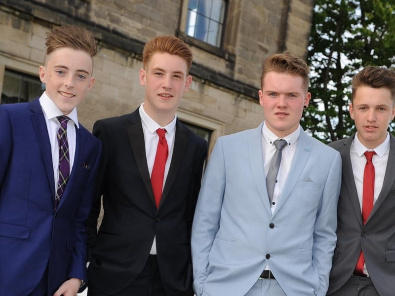 Four smartly dressed students who were ready to have a great time at their Year 11 prom ten years ago.