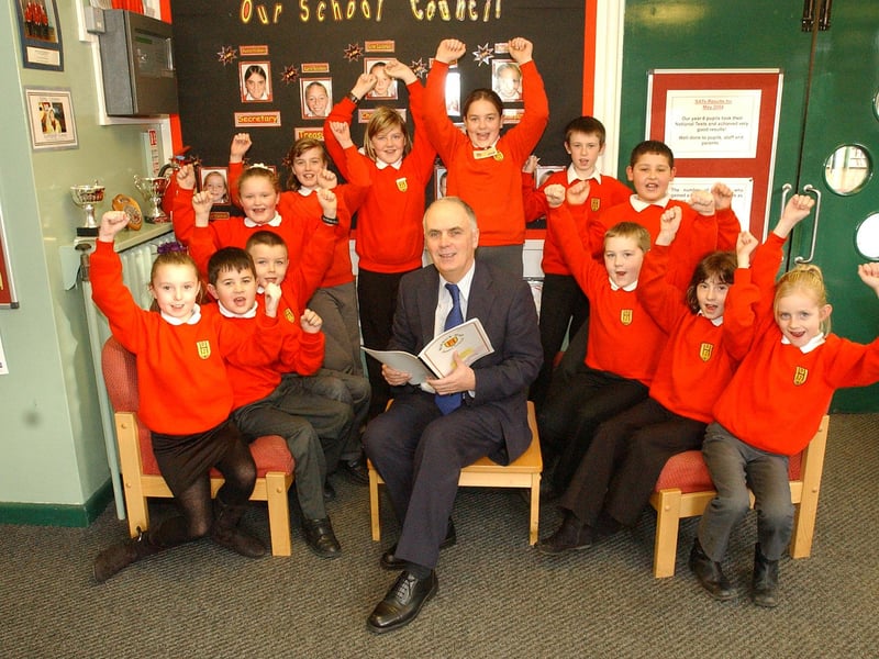 Join us in January 2005 when Biddick Hall Juniors was celebrating a great Ofsted report, with head teacher Ian Mills and his pupils pictured.