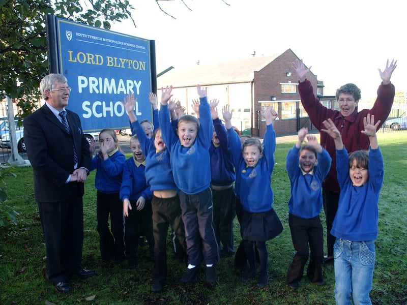 Head teacher David Boyle and Anne Malcolm joined pupils in November 2005 for a celebration, but we wonder if you can tell us more about the reason for the cheers.