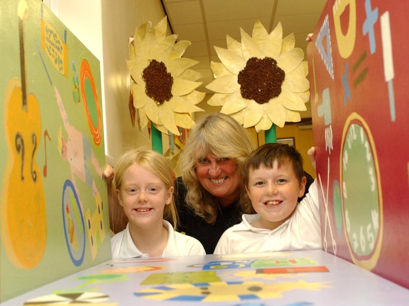 Let's go arty with this flashback to Ridgeway Primary in September 2005.
Head teacher Margaret Kirkland was joined by Leui Eckert and Joe Young.