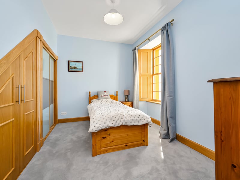 The lighthouse has three bedrooms with the property finished in an understated style using white oak and Caithness flagstone.