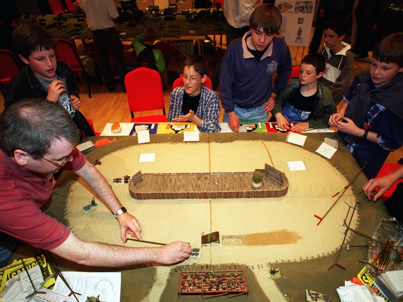 Youngsters take part in a Chariot race war game, just one of several being played at the Royal Armouries.