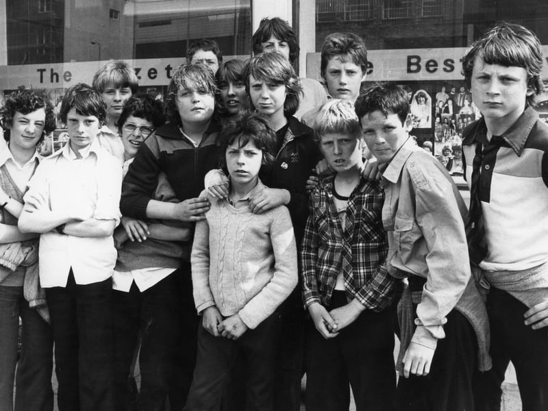 Pupils of Perth Green Comprehensive School, Jarrow, who marched to South Shields Town Hall to demand greater safety at Marsden Cliffs.