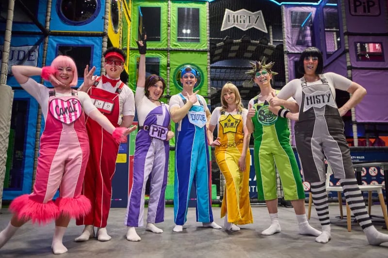 Skyline Gang Fun! Meet your favourite characters while climbing, crawling, and sliding all day.