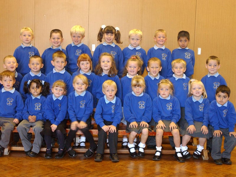 Mrs Graham's reception class at St Peter and St Paul's RC Primary School lined up for this 2005 photo.