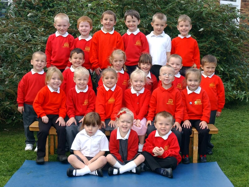 Mrs Rutherford, Mrs Hall and Mrs Britton's reception class at Harton Infants.