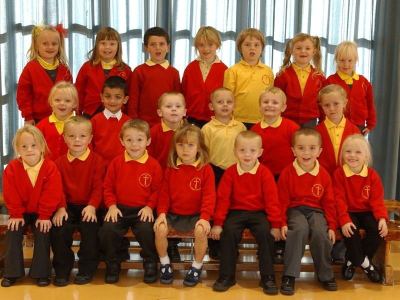 So many happy faces among Miss Lumley's reception class at Jarrow Cross CofE Primary.