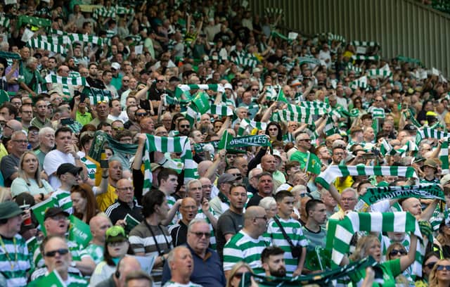 Celtic fans celebrate winning the Scottish Premiership title in the final match of the league season against St Mirren at Celtic Park, on May 17, 2025. (Photo by Craig Foy / SNS Group)