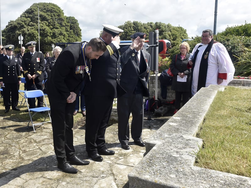 Pictured is: (right) Keith Whiting (99) D Day veteran.