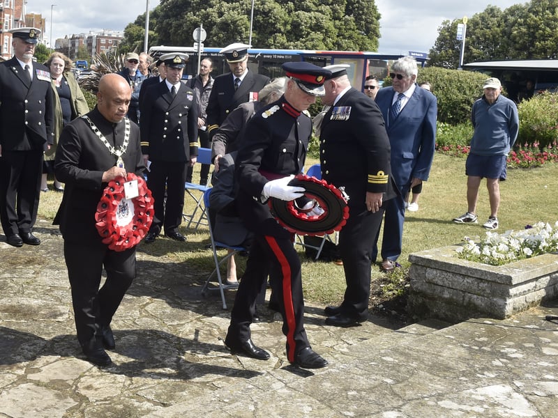 Wreaths were laid during the service