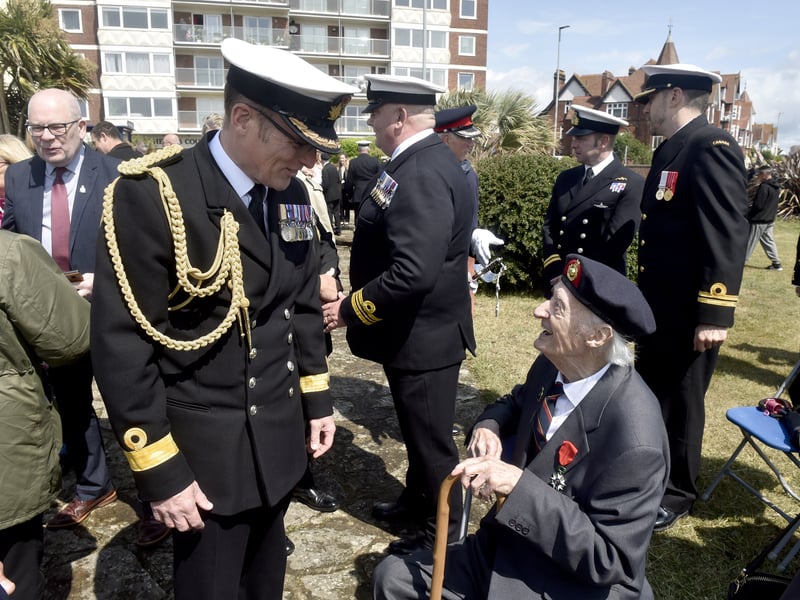 Pictured is: (right) Keith Whiting (99) D Day veteran.