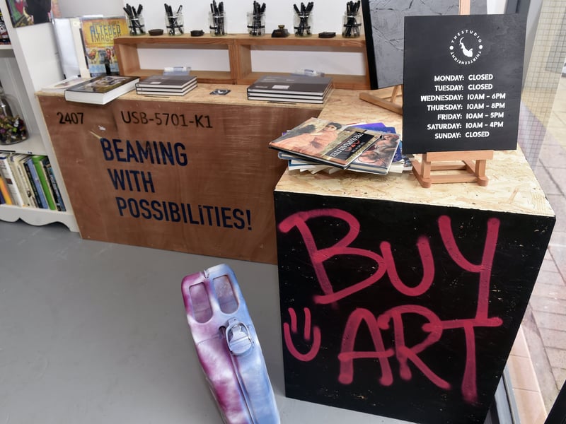 Tom Roberts from Lee-on-the-Solent, has officially opened his first physical art studio called The Studio @ThirteenEight in Stoke Road, Gosport

Picture: Sarah Standing (050625-4183) 