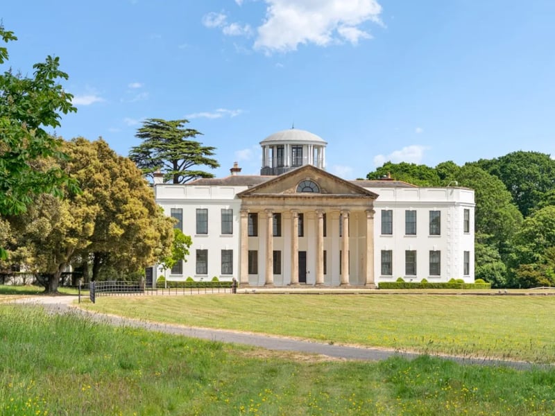 The listing says: "Set in 405 acres of ancient woodland, pasture and parkland within the New Forest National Park, Newtown Park is a Georgian country estate of exceptional character and scale."