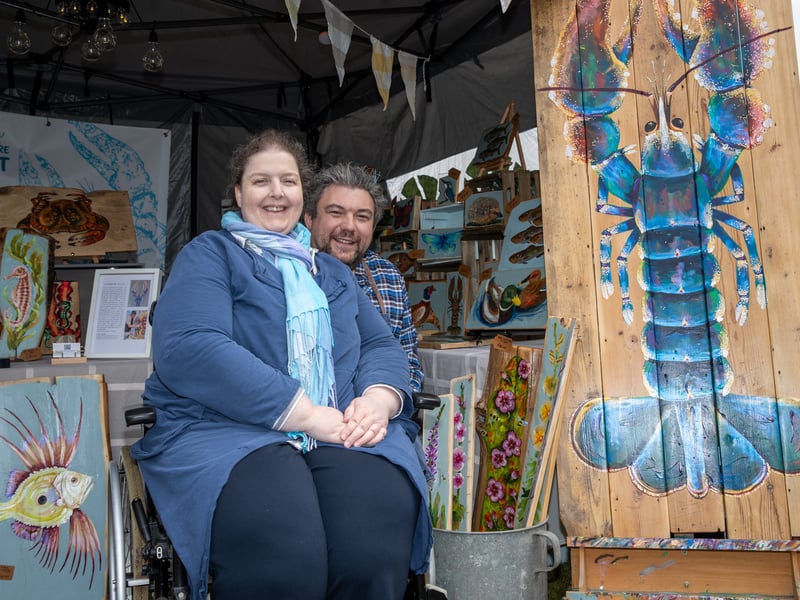 Stansted Park hosted the annual South Downs Food Festival equipped with family entertainment, live music and lots of different food vendors.

Pictured: Rachael and Andy - Nature Art

Picture: Alex Shute