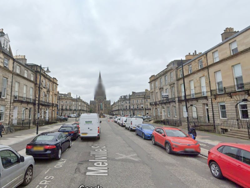 In the opening episode DCI Carl Mork gets off a Lothian bus on Edinburgh's Melville Street.