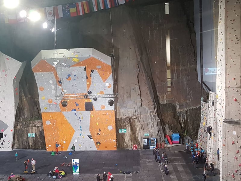 A key scene (no spoilers!) takes place in a climbing centre. This was shot at the Edinburgh International Climbing Arena which, despite the name, is located just outside the city in Ratho.