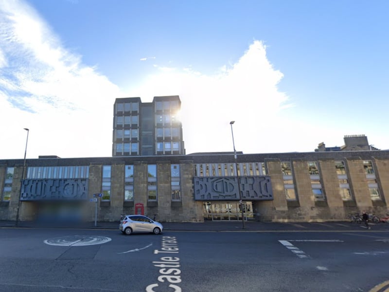The exterior of police headquarters in Dept. Q - with the titular department in the basement - is actually a former job centre on the corner of Johnston Terrace and Castle Terrace.