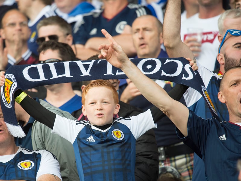 This young fans shows his support for the team at Hampden against England in 2017.