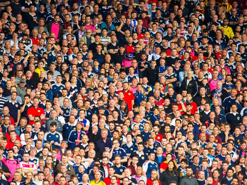 Scotland fans look on in anticipation.