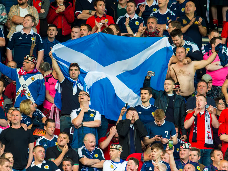 Scotland fans ahead of kick-off against England.