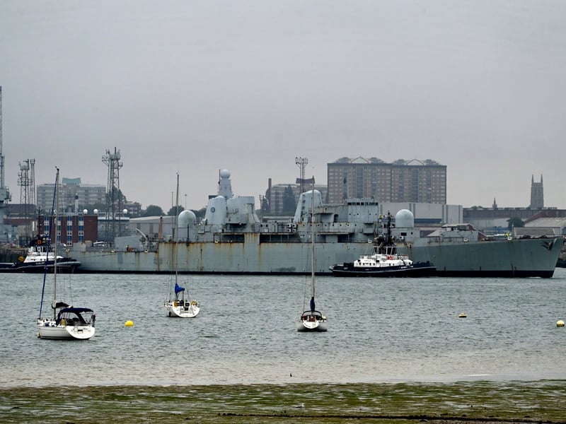 Falklands War destroyer HMS Bristol sailed from Portsmouth for the final time today (June 11) as she is set to be scrapped in Turkey.