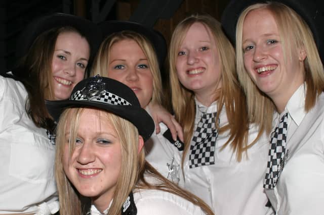 Hannah, Melanie, Krissi, Maxine and Michelle at Varsity bar, West Street, Sheffield, in 2004