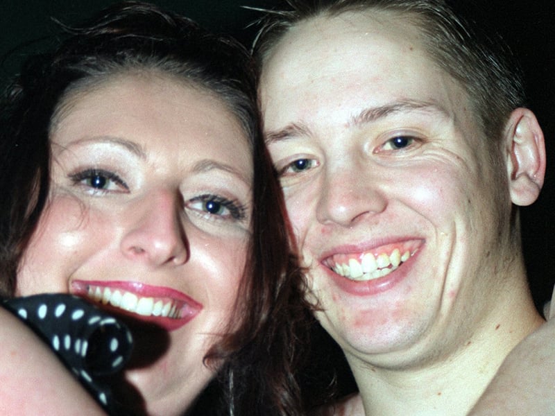 Nicola Robinson and James Eyre at Varsity bar, West Street, Sheffield, in December 2003