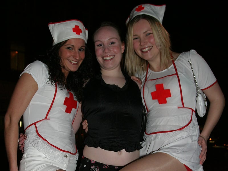 Pictured at the Cavendish pub, West Street, Sheffield, in 2004 are Amanda McKechnie, Charlie Stewart and Allie Walker