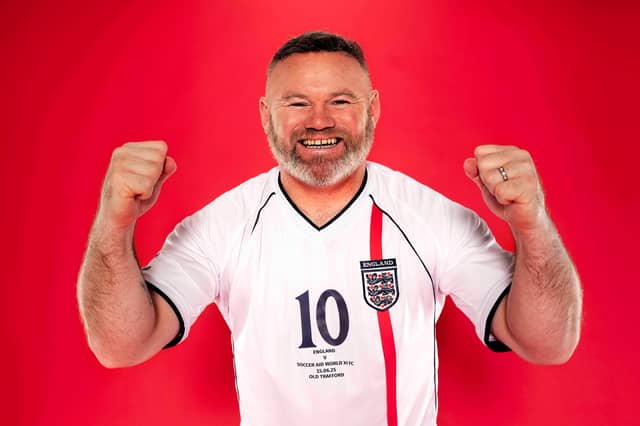 Wayne Rooney is England Player-Manager at Soccer Aid 2025. He played for Manchester United and England during his career.
