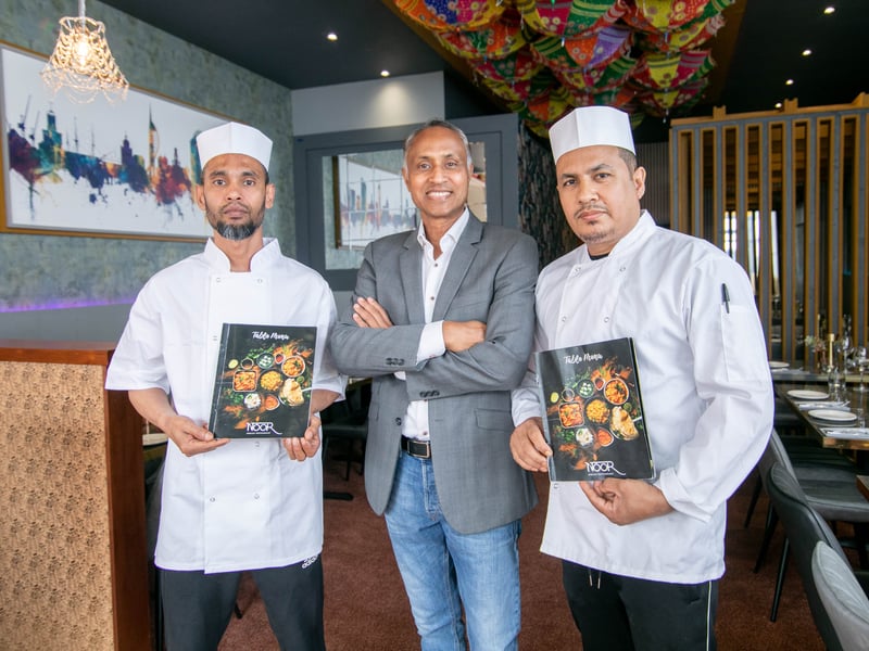 Look inside North End's Noor Indian Restaurant which opened its doors earlier this year. 

Pictured: Staff, Nasir Uddin, owner Michael Noor, Abdul Ahad.

Picture: Habibur Rahman