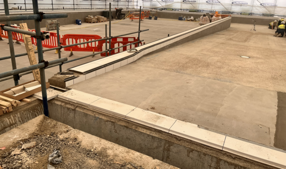 Most of the edges are now tiled, with lots areas already grouted and so far, the team has laid approximately 2,700 tiles.