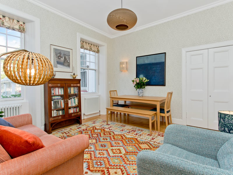 A second reception area can be used in different ways to suit the new owner’s needs, such as a more informal setting for relaxing as a family, or as a formal dining room for sit-down meals and entertaining, with convenient direct access to the kitchen.