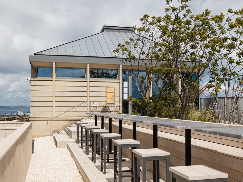 There is plenty of outdoor seating from which customers can enjoy the stunning views of Edinburgh on a sunny day.
