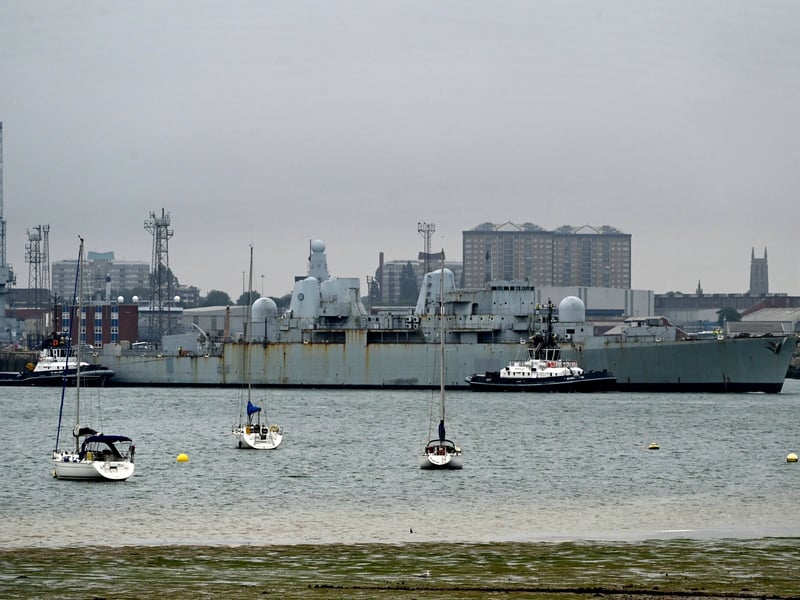 HMS Bristol, the solitary Type 82 destroyer, was recommissioned from Portsmouth and sailed late in April 1982. Equipped with Sea Dart, Ikara, and advanced communications, she served as flagship of the rearguard Task Group. Though not in frontline combat, Bristol coordinated resupply, logistics, and fleet movements. Following the sinking of HMS Coventry, she assumed flagship duties, maintaining cohesion across support vessels. Bristol’s command-and-control capability was indispensable for sustaining naval operations through the campaign’s conclusion.