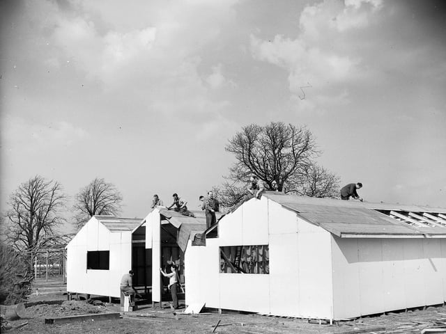 Constructing the pavillion and handcraft stands for the first Royal Highland Show at its new permanent Site at Ingliston.